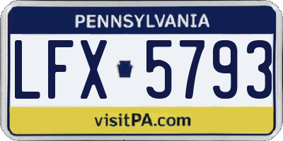 PA license plate LFX5793