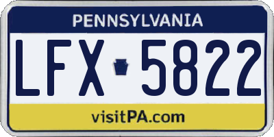 PA license plate LFX5822