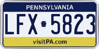 PA license plate LFX5823