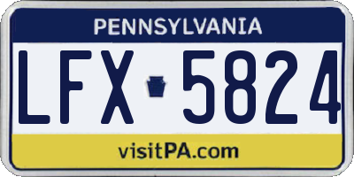 PA license plate LFX5824