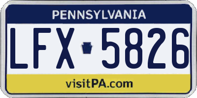 PA license plate LFX5826