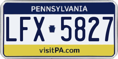 PA license plate LFX5827