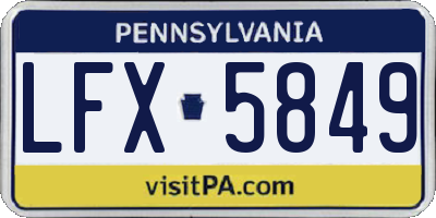 PA license plate LFX5849