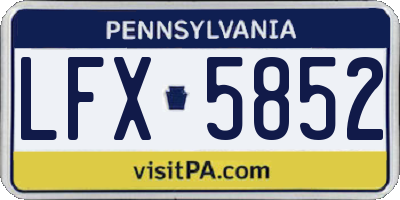 PA license plate LFX5852