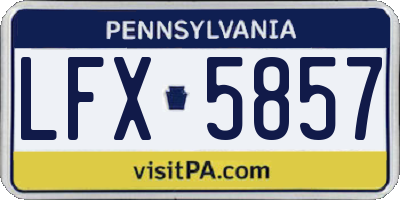 PA license plate LFX5857