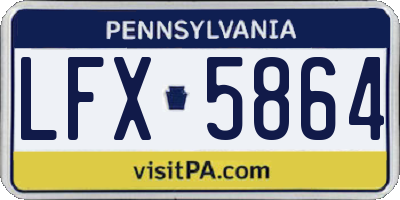 PA license plate LFX5864