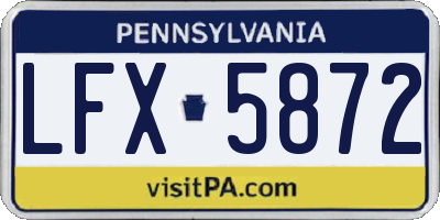 PA license plate LFX5872