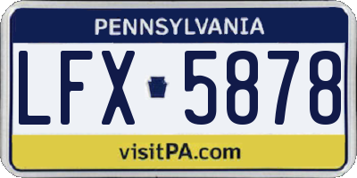 PA license plate LFX5878