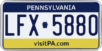 PA license plate LFX5880