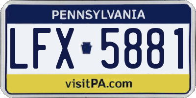 PA license plate LFX5881