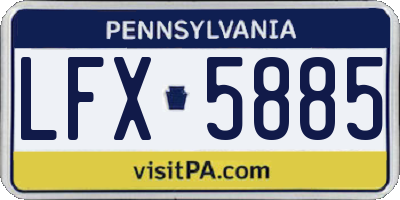 PA license plate LFX5885