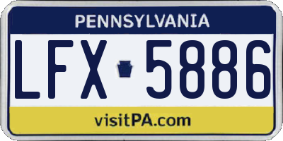PA license plate LFX5886