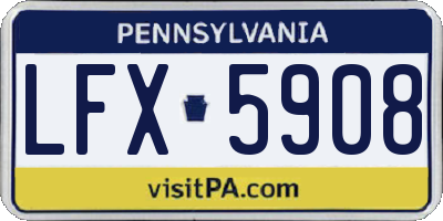 PA license plate LFX5908