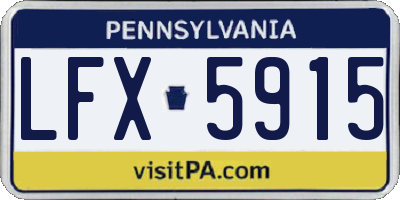 PA license plate LFX5915
