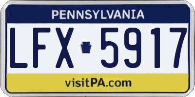 PA license plate LFX5917
