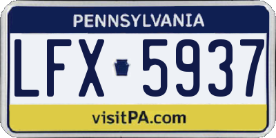PA license plate LFX5937