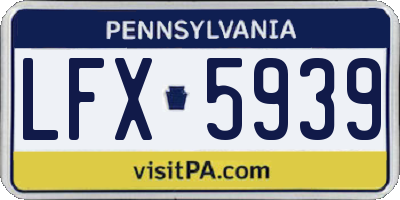 PA license plate LFX5939