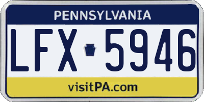PA license plate LFX5946