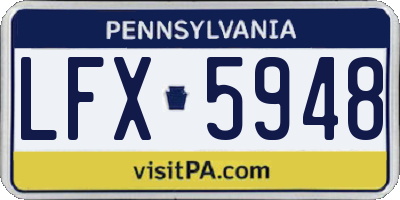 PA license plate LFX5948