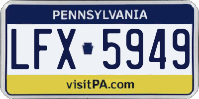 PA license plate LFX5949