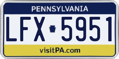 PA license plate LFX5951
