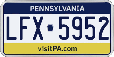PA license plate LFX5952