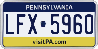 PA license plate LFX5960