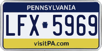 PA license plate LFX5969