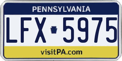 PA license plate LFX5975