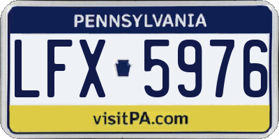 PA license plate LFX5976