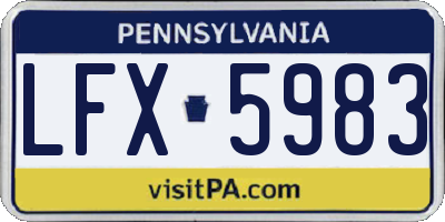 PA license plate LFX5983