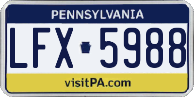 PA license plate LFX5988