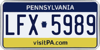 PA license plate LFX5989