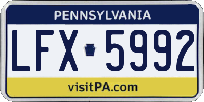 PA license plate LFX5992