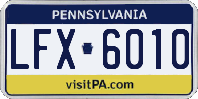 PA license plate LFX6010