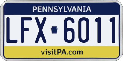 PA license plate LFX6011