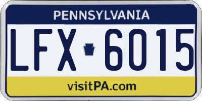 PA license plate LFX6015