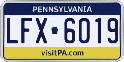 PA license plate LFX6019
