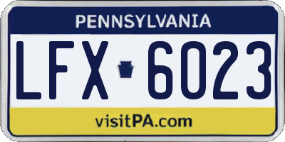 PA license plate LFX6023