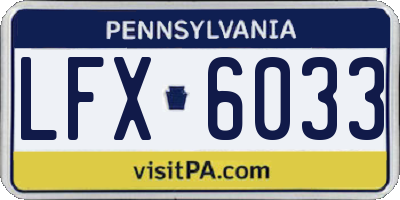 PA license plate LFX6033