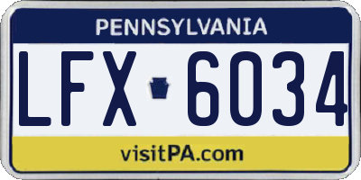 PA license plate LFX6034
