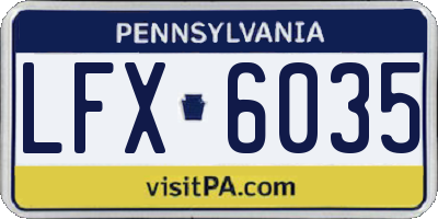 PA license plate LFX6035