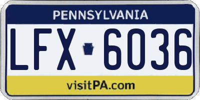 PA license plate LFX6036