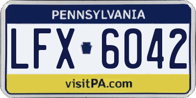 PA license plate LFX6042