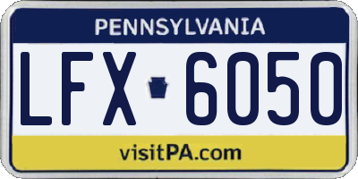PA license plate LFX6050