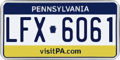 PA license plate LFX6061
