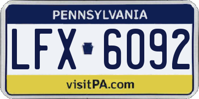 PA license plate LFX6092