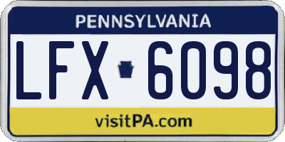 PA license plate LFX6098