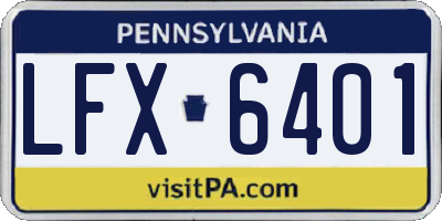 PA license plate LFX6401