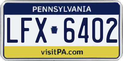 PA license plate LFX6402